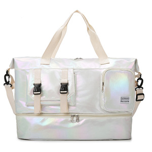 Sac de sport imperméable haute capacité, séparation sec/humide, compartiment à chaussures personnalisé en nylon avec fermeture éclair, pour hommes et femmes, idéal pour les voyages - Product Image 6