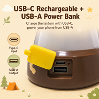 Cartoon-Affen-LED-Campinglampe Wiederaufladbare USB-C Tier-Nachtlampe für Kinderzimmer Zelt Reise und Outdoor-Nutzung
