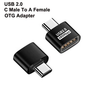 Adaptor USB2.0 OTG Premium USB-C Male ke USB A Female Converter Extender Adapter untuk Ponsel Laptop Keyboard Drive Kamera
