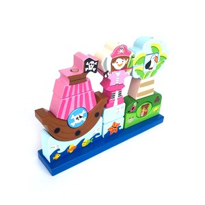 Venta al por mayor juego de simulación niños juguete educativo pirata de madera bloques de apilamiento juegos para niños Juguetes - Product Image 2