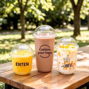 Vasos de Plástico PP en Forma de U, Duraderos y Ecológicos, con Logotipo Personalizado, para Bebidas Frías, Jugos, Leche, Té, Smoothies, Té de Burbujas, con Tapa y Pajita para Llevar - Product Image 3