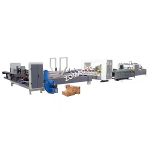 Automatic Carton Box Making Machine Corrugated Box Folding Gluing Stitching Machine for Make Boxes Cardboard