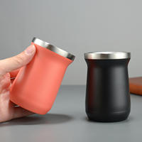 Taza de Mate de Acero Inoxidable de 8oz con Logotipo Personalizado, Taza de Mate Uruguaya con Bombilla y Pajita, Botella de Agua de Papel