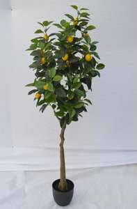 Grandes plantas Plantas artificiales Árbol artificial 130cm Árbol frutal artificial de naranja <span class=keywords><strong>y</strong></span> limón - Product Image 3
