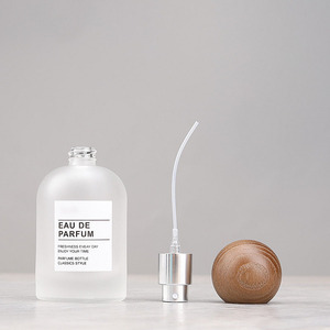 Custom 50ml Round Shape Empty Frosted Glass Perfume <strong>Bottle</strong> with Crimp <strong>Mist</strong> Spray - Product Image 4
