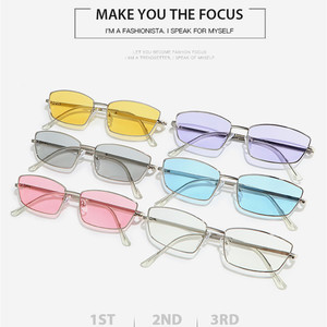 Lunettes de soleil rétro 2026 personnalisées avec logo, monture argentée, UV400, légères, petites et carrées, pour hommes et femmes - Product Image 5