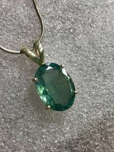 Colgante de Aguamarina de moda, 92,5 plata de ley de diseñador de piedra preciosa, increíble verde azul facetado para bodas y fiestas - Product Image 2