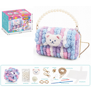 Kit de Sac à Main DIY Princesse en Tissu Doux, Jouets Éducatifs pour Filles, Sac en Laine Perlée Fait Maison, Accessoires d'Intérieur - Product Image 1