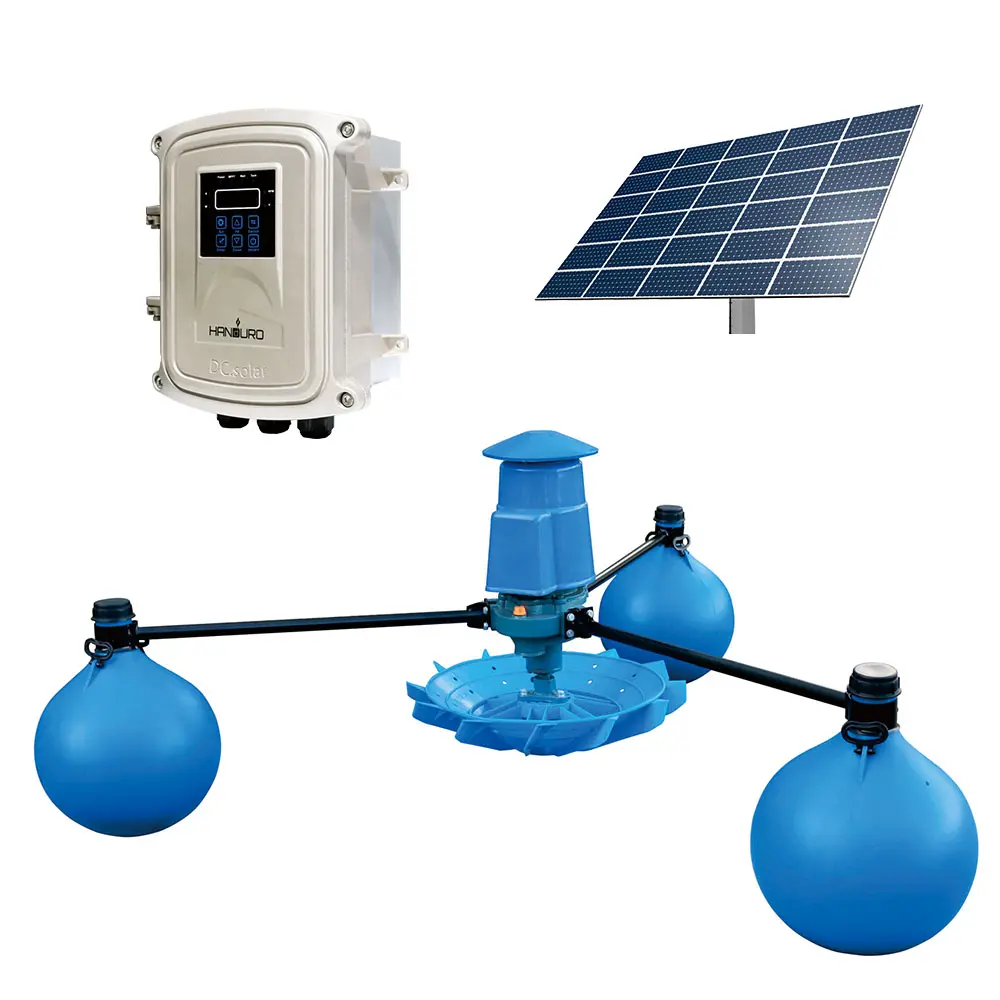 Ac/dc 3000w solar impeller aerator solar pond pump system