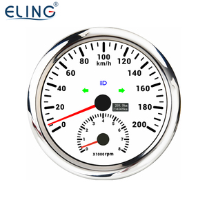 ELING coche Universal 110mm medidor GPS velocímetro 200 <span class=keywords><strong>km</strong></span>/h con tacómetro 0-8000RP retroiluminación roja para camión barco camión 12V 24V - Product Image 4