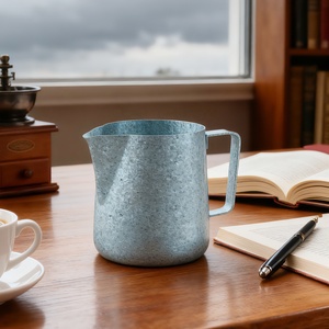 Metal Retro Design Durable Titanium <b>Milk</b> Frother Pitcher 350ml/600ml Coffee Jug - Product Image 6