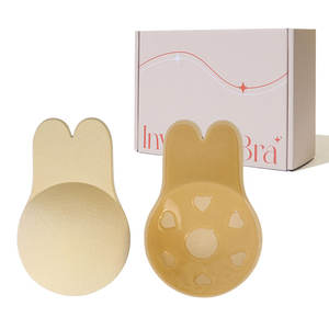 Cache-Mamelons Confortables et Réutilisables en Silicone Oreilles de Lapin pour Femmes Grandes Tailles, Soutien-Gorge Adhésif Push-Up Sans Dos et Sans Bretelles - Product Image 2