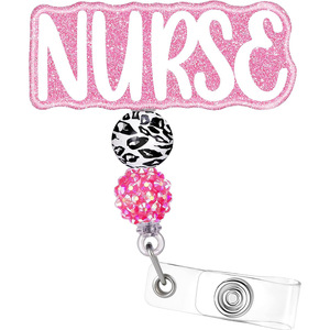 Accessoires pour infirmières médicales, porte-badge à paillettes RN CNA LPN avec perles, porte-badge d'identification pour étudiants en soins infirmiers, travailleurs sociaux - Product Image 3