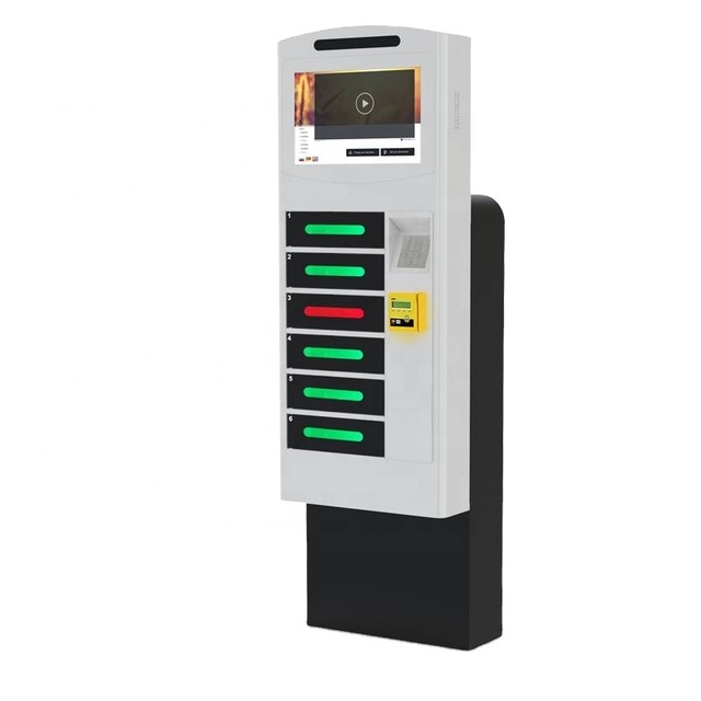 Floor Stand Public Cell Phone Recharge Station Mobile Phone Charging Stations Kiosk with Digital Advertising