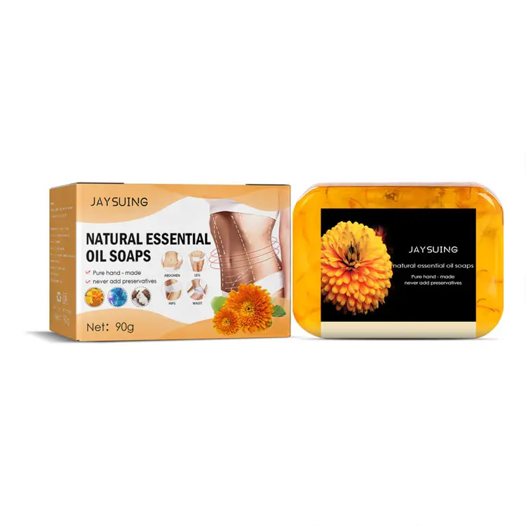 Jaysuing 90g Natural Essential Oil Soap Calendula Moisturizing Body Cleansing Aromatherapy Firming Skin Handmade Slimming Soap