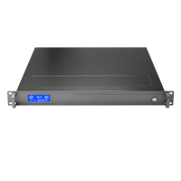 Boîtier de serveur 1U ATX en alliage d'aluminium avec panneau LCD de température, prise en charge de l'alimentation FLEX et ventilateurs préinstallés - En stock