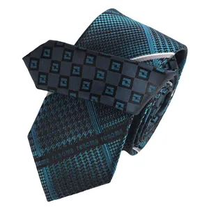 Gravatas de tecido de seda para homens, acessórios de terno, gravatas com logotipo personalizado de alta qualidade, tecido jacquard de fábrica italiana