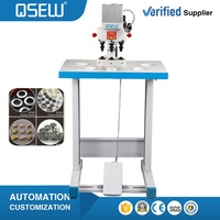 Machine à coudre pneumatique QS-818-3 à trois têtes tout-en-un pour l'application de boutons-pression, d'œillets et de fixations