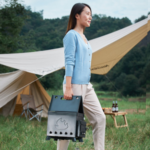 Estufa portátil de leña para acampar con chimenea para uso en exteriores, tamaño grande, estilo simple - Product Image 3