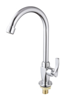 Robinet de cuisine moderne haut de gamme en alliage de zinc, eau froide uniquement, finition chromée, montage sur plan, poignée unique, rotation à 360 degrés, facile à utiliser