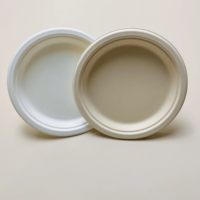 Assiettes jetables compostables en papier de 9 pouces, biodégradables en bagasse de canne à sucre, pour fêtes, certifiées BPI