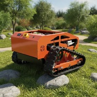 Mesin Pemotong Rumput Listrik Tanpa Kabel Multifungsi Beroda Rantai Bensin dengan Remote Control 550mm 800mm 1000mm
