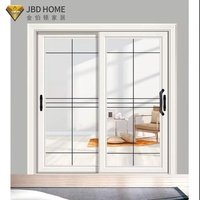 Portes coulissantes modernes anti-ouragan en aluminium et verre, double vitrage trempé, résistantes aux chocs, insonorisées, avec cadre isolant