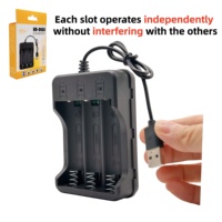 Cargador de Baterías Inteligente USB de 3 Ranuras para 18650, Carga Rápida, Indicador LED Independiente, Apagado Automático al Llenarse
