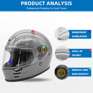 หมวกกันน็อคอัจฉริยะลายจุดหมวกกันน็อคมอเตอร์ไซค์แบบย้อนยุคสำหรับทุกเพศ ABS ป้องกันศีรษะ - Product Image 3
