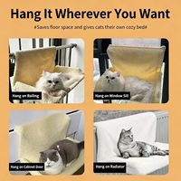 Nouvelle hamac pour chat en tissu en forme de L - Suspendu, amovible, lavable, design gain de place pour chevet avec structure d'escalade