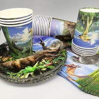 Articles de fête 144 pièces Anniversaire dinosaure