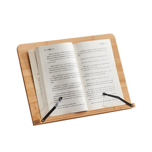 Soporte de bambú para libros Zhui Zhu con clips para escritorio, estudio y uso doméstico - Product Image 5
