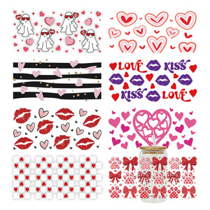 Whispers Love - Envolturas para Vasos de 16 oz con Diseño de Besos, Envolturas para Vasos con Diseño de Confesión de Amor, Pegatinas UV DTF - Product Image 1