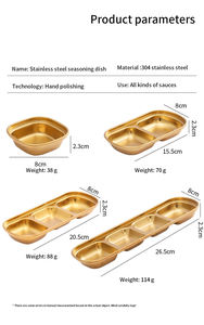 Koreanische Barbecue-Sushi-Sauce Gericht Edelstahl 1/<span class=keywords><strong>2</strong></span>/Fächer Sojasauce Tauch untertasse - Product Image 3