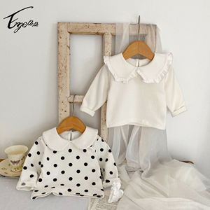 <span class=keywords><strong>Blusa</strong></span> de Manga Larga con Estampado de Cara de Bebé para Otoño, <span class=keywords><strong>Blusa</strong></span> de Color Sólido para Recién Nacidas, Ropa Casual para Niñas, Camisa para Bebés - Product Image 1