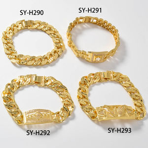 Hip Hop Exaggerated Italian 14k Gold Plated <b>Copper</b> Sailor Buckle Bracelets for Ladies - Product Image 5