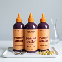 Bouteille souple Drizzle 16oz 500ml en HDPE PET pour beurre de cacahuète, bouteille Graza, récipient en plastique avec bouchon à embout rotatif pour sauces