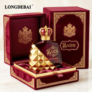 Botella de Perfume de Vidrio de Lujo de 50 ml, 80 ml, 100 ml, con Recubrimiento Electrolítico Personalizado Único en Oro Rojo, con Tapa de Corona Dorada Real - Product Image 3