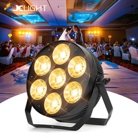 Blanc froid chaud 2in1 7*50w Cob Led Stage Spot Lights Aluminium Flat Dmx Control 7 Eyes Cob Par Light