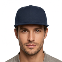 Casquette de baseball style hip-hop à 6 panneaux avec visière plate en tissu jersey personnalisé, sangle réglable à l'arrière