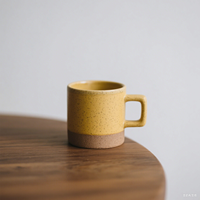 Mini tasse à expresso bleue en argile sableuse avec poignée carrée poterie mouchetée promotionnelle faite à la main Style campagnard couleur personnalisée brillante