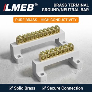 Bornier en cuivre à ressort de Type pont élevé Bornier de terre zéro boîte de Distribution en laiton bornier de terre connexion zéro faite - Product Image 1