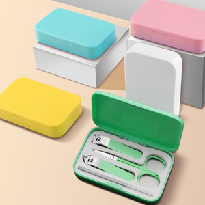 Kit de soins des ongles portable, boîte de rangement, coupe-ongles, ciseaux à ongles, pousse-cuticules, lime à ongles en verre nano, ensemble d'outils de manucure - Product Image 1