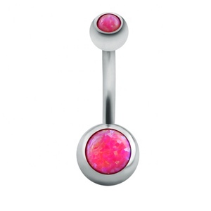 G23 Titanium Internal Threaded Opal Navel Rings <strong>Fashion</strong> <strong>Body</strong> <strong>Jewelry</strong> for Weddings and Engagements with Bell and Number Pattern - Product Image 3