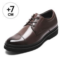 Chaussures Derby pour Hommes en Cuir de Vachette, Simples, Respirantes, Douces, Rehaussantes de 7 cm, Idéales pour Affaires et Mariages – Prix Usine