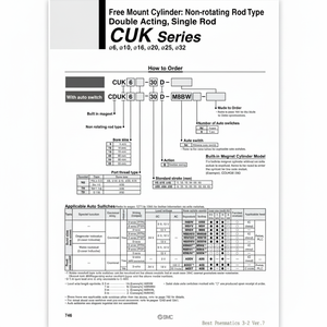 Pièces pneumatiques de CDUK6-30D de cylindre de montage libre de SMC Pneumatics - Product Image 1