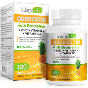 Hatmanlabs grosir kapsul <span class=keywords><strong>Quercetin</strong></span> organik alami, 120 Buah kapsul dengan <span class=keywords><strong>Bromelain</strong></span> untuk dukungan imun alergi - Product Image 1