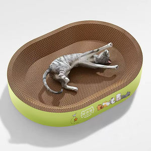 Alles-In-Één Grote Ruimte Kattenbed Gigantische Ovale Kattenkrabplank En Slaapspel Slijtvaste Vier Seizoenen Dierbenodigdheden - Product Image 1