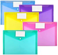 Bview Art - Carpetas de Archivo Transparentes de Plástico Tamaño A4 con Bolsillo para Etiquetas