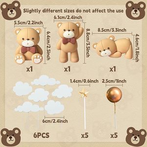 อุปกรณ์ตกแต่งเค้กบอลลูนรูปหมีสีน้ำตาลสำหรับงานปาร์ตี้เด็ก คริสต์มาส และงานรับปริญญา - Product Image 4